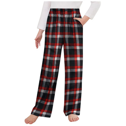 3-12 YO Pajama Pants For Girls, Long Sleep Plaid Pants, Soft Bottoms With Pockets