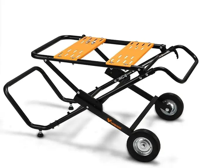 330 Lbs Load Capacity Rolling Foldable Table Saw Table with 8 Inch Wheels, Heavy Duty Construction