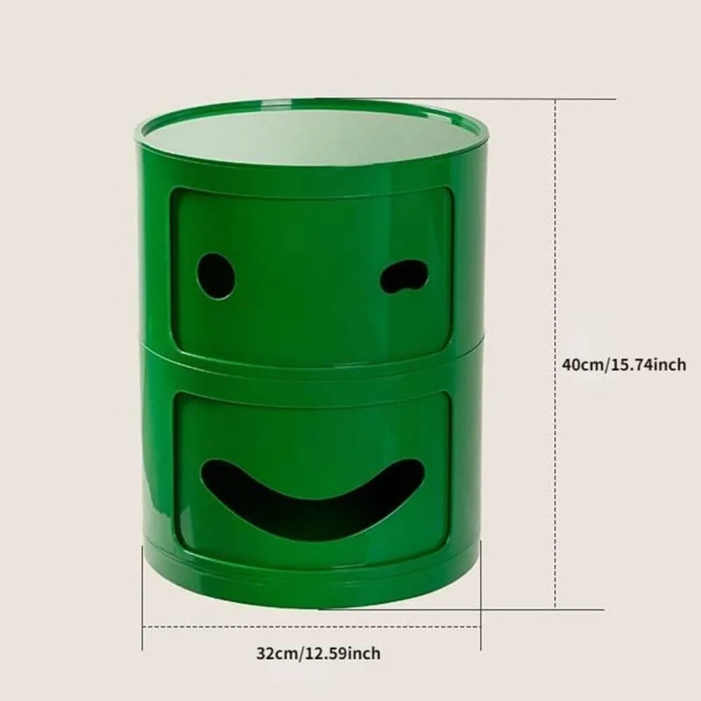 Double Tier Smile Face Storage Side Table