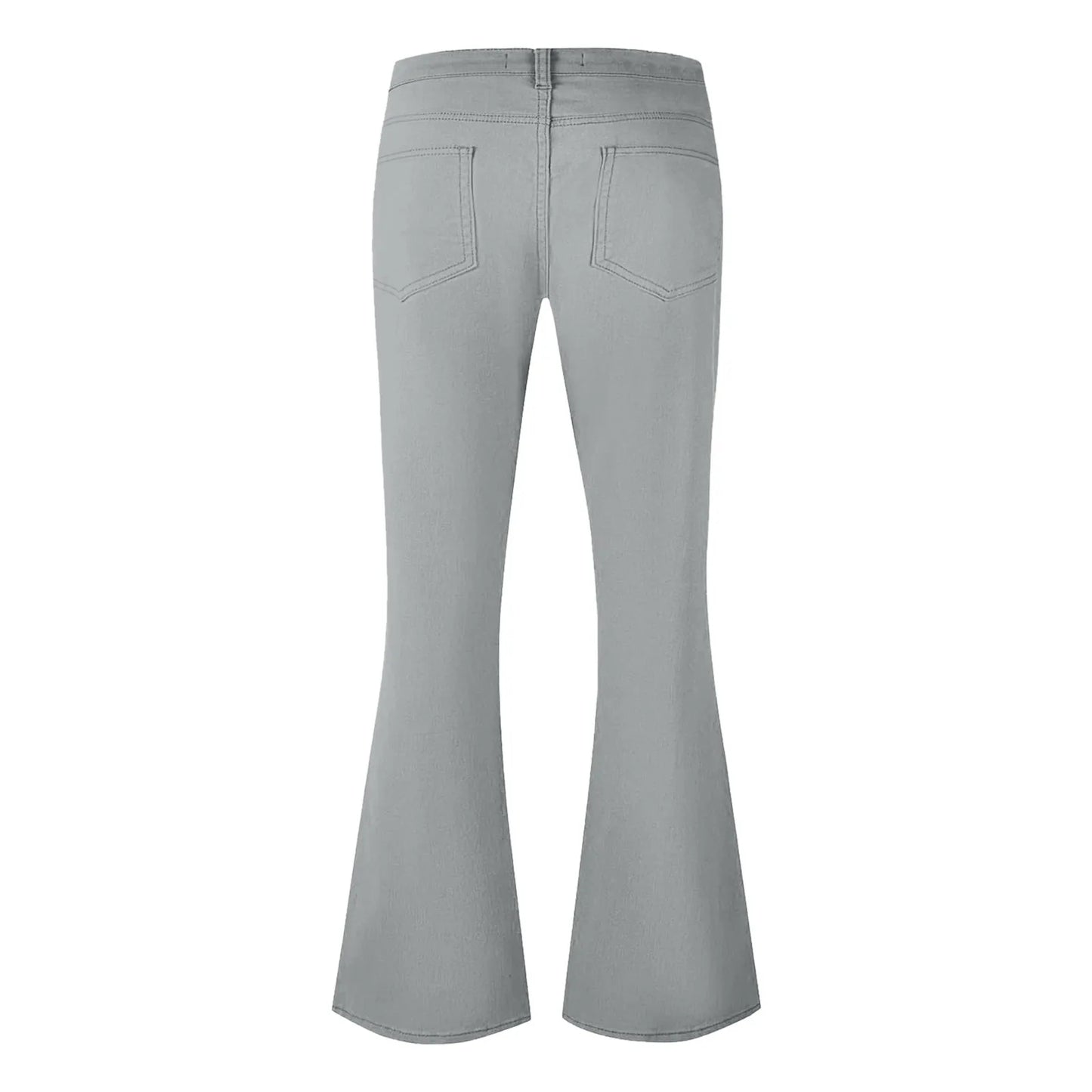 Men's Flare Pants, Solid Color, Daily Simple Classic Trousers, Mopping Bottoms, Disco Flared