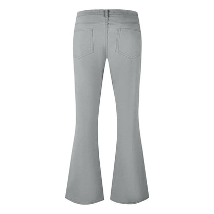 Men's Flare Pants, Solid Color, Daily Simple Classic Trousers, Mopping Bottoms, Disco Flared