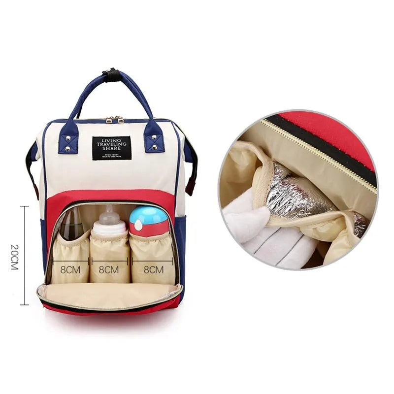 Diaper Bag Backpack, Large Capacity, Multi-function, Waterproof
