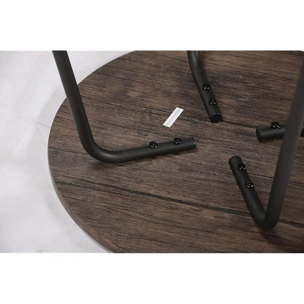 Set of 2 Small Round Anti-Rust Metal Side Tables
