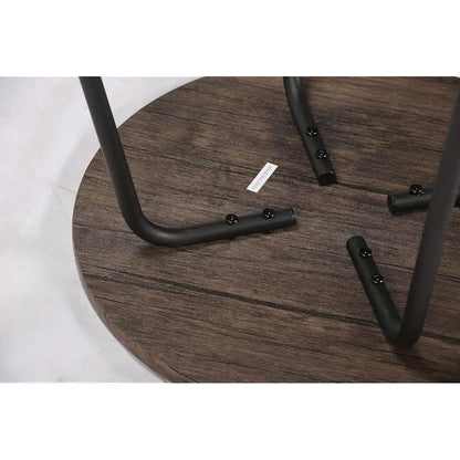 Set of 2 Small Round Anti-Rust Metal Side Tables