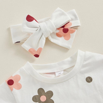 3-18 mo. Baby Girl Floral Jumpsuit w/Headband