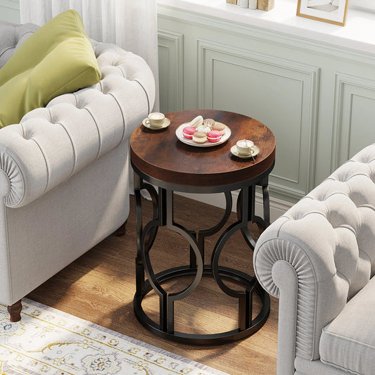 Industrial SideTable with Metal Hollow Frame