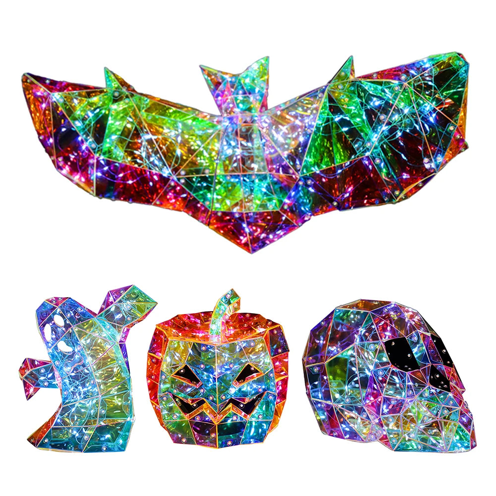 Halloween Iridescent Ghost Decor, Cute Glow LED Lights Holiday Party Decoration S