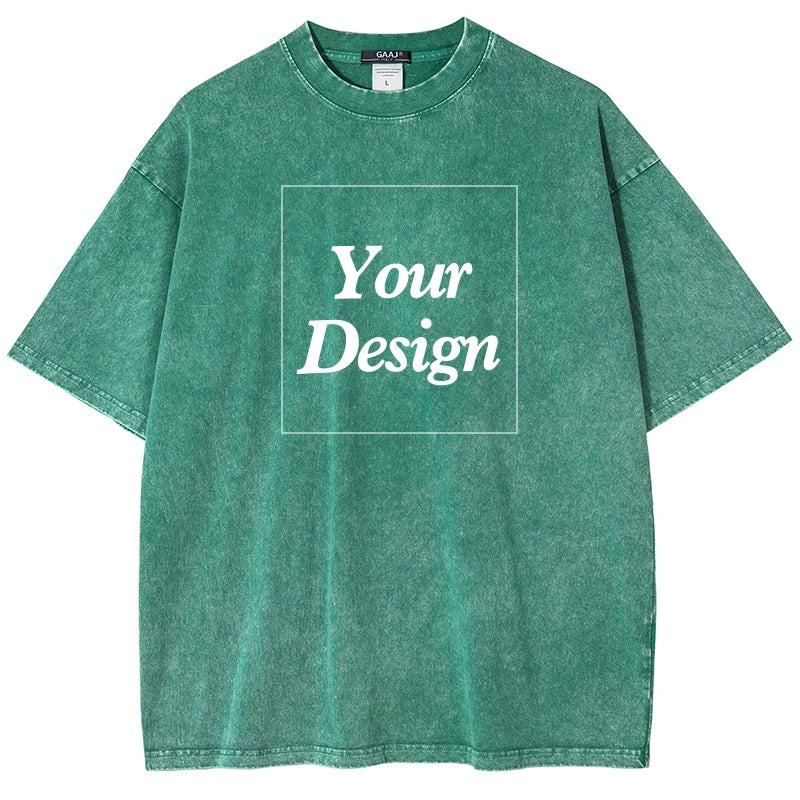 USA Custom Print 100% Washed Cotton T Shirt, Design your own, Men/Women Oversized Streetwear