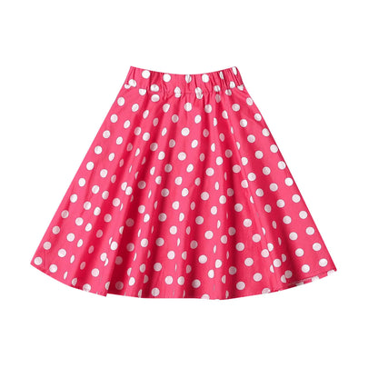 Polka Dot Cotton Skirts Clothes, Elastic Waist