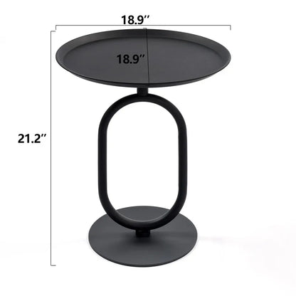 Lantern-shaped Small Round Metal Side Table