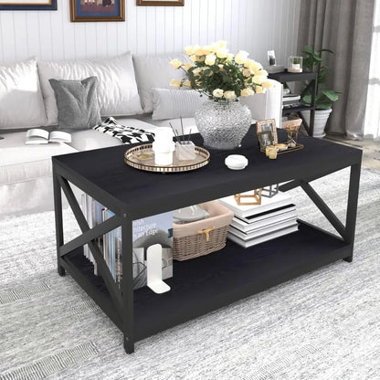 Industrial X-Design Coffee Table and 2 End Side Tables