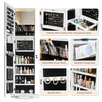 Jewelry Armoire with Full Length Mirror
