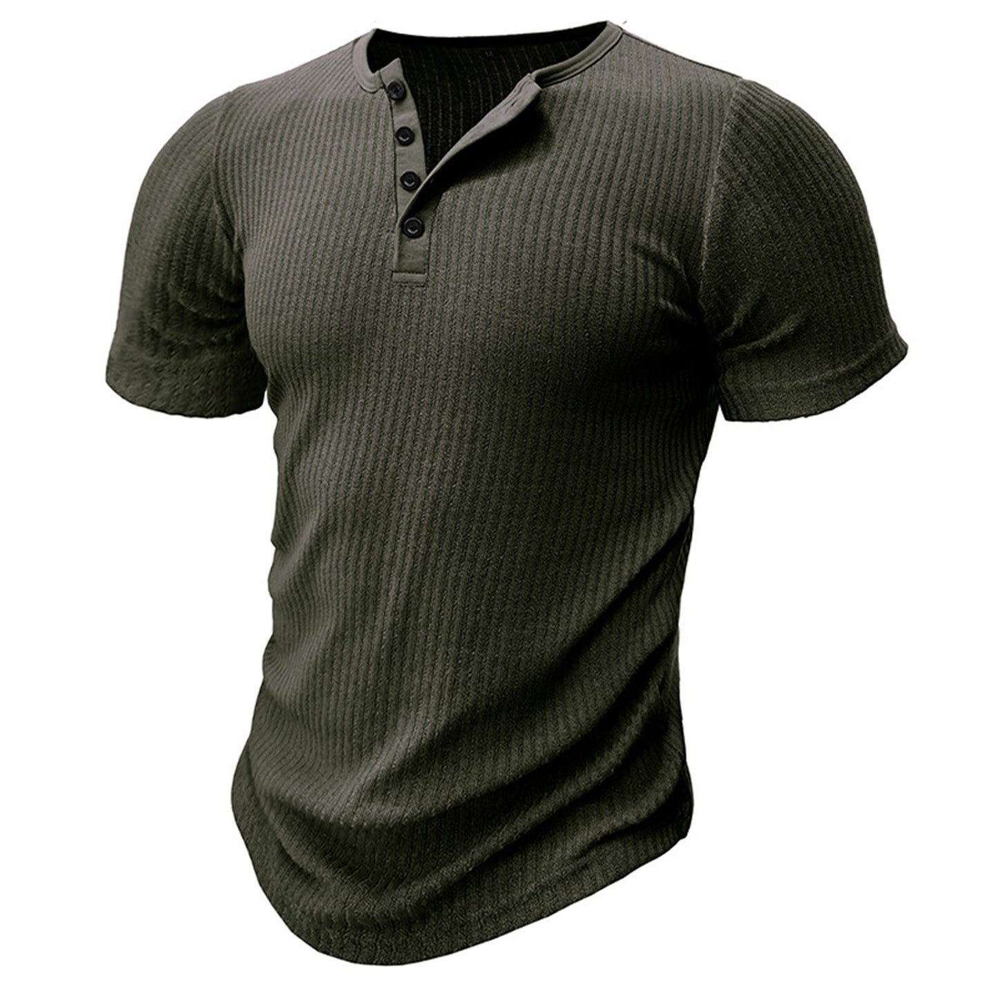 Muscle Slim Fit Short Sleeve T-shirt, V-neck Collar