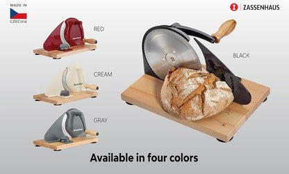 Classic Hand Crank Home Bread Slicer (Red)