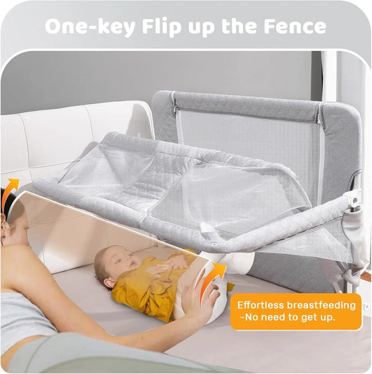 3-in-1 Folding Baby Crib – Portable Co-Sleeping Sleeper with Breathable Mesh Window, Washable Liner, 3-Second Compact Fold