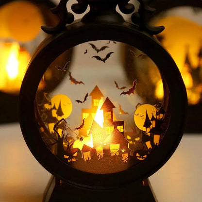 Halloween Lantern, Retro Decor Battery Lantern, Flameless LED Candle