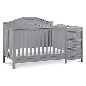 4-in-1 Convertible Baby Crib w/Changing Table - Wooden Toddler Bed, Daybed & Twin Bed Conversion