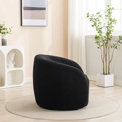 Set of 2 Upholstered Round Barrel Accent Chairs with a 360 degree swivel