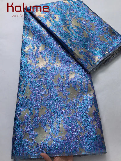 Kalume Luxury African Tulle Brocade Lace Fabric High Quality French Gilding Lace