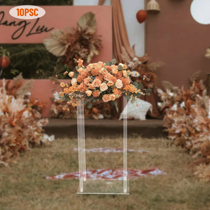 Acrylic Flower Vase 10 Pack Clear Centerpiece Stand