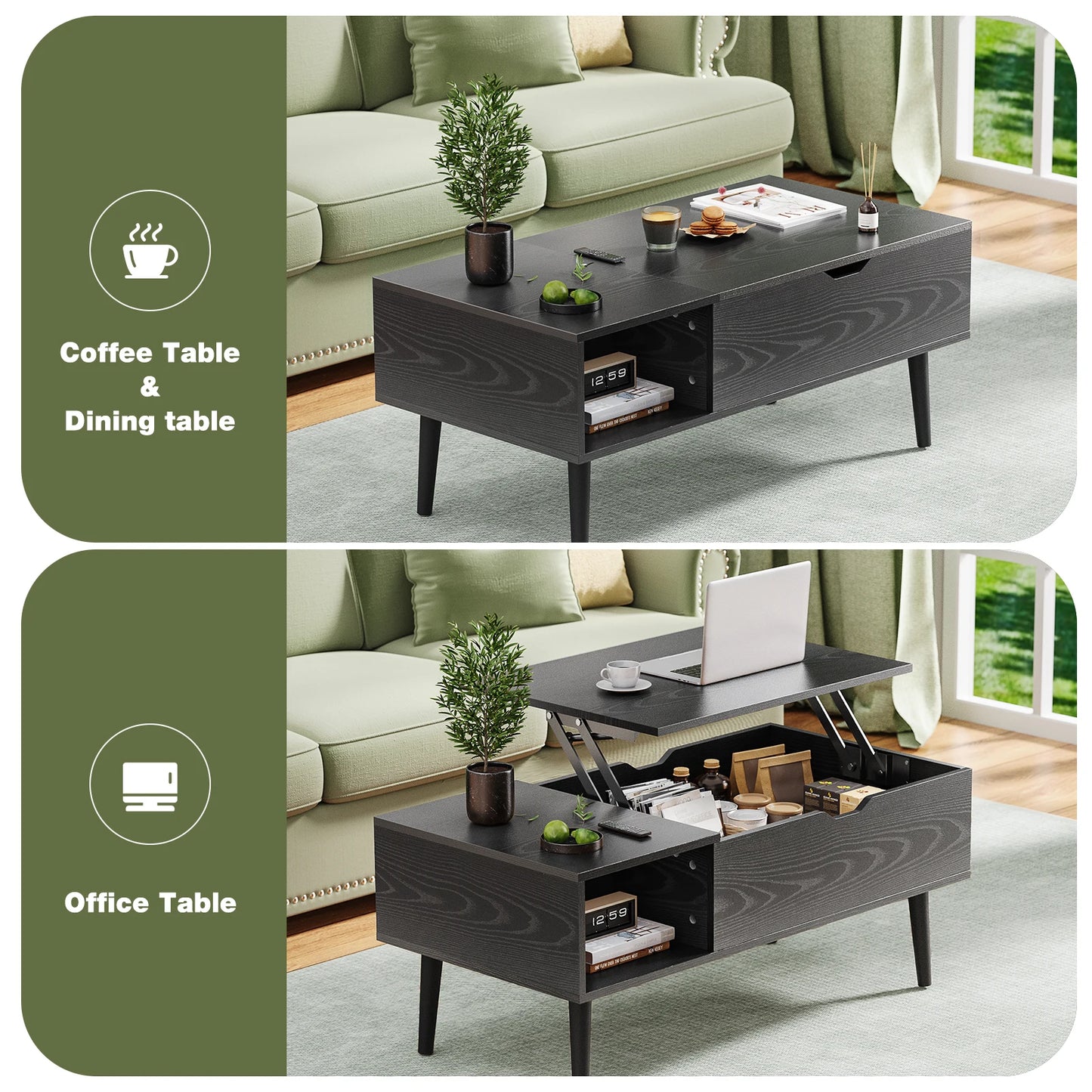 39.37"x19.7" Lift Top Coffee Table