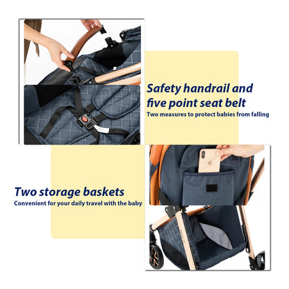 Lightweight Baby Stroller 3 in 1 Multifunctional High Landscape Baby 4 IN 1 Strollers with Isofix