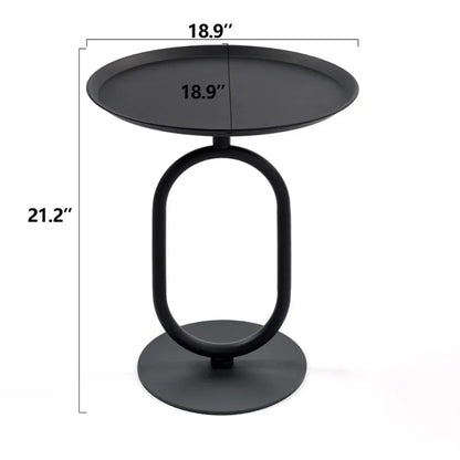 Lantern-shaped Small Round Metal Side Table