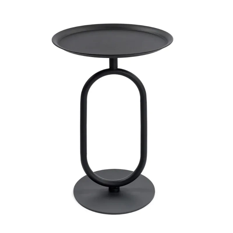 Lantern-shaped Small Round Metal Side Table