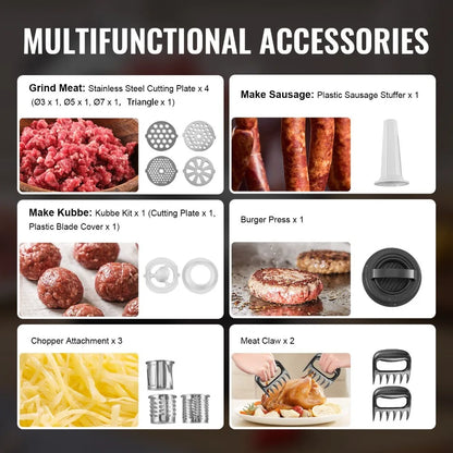Electric Meat Grinder 4.2 Lbs/Min Sausage Stuffer