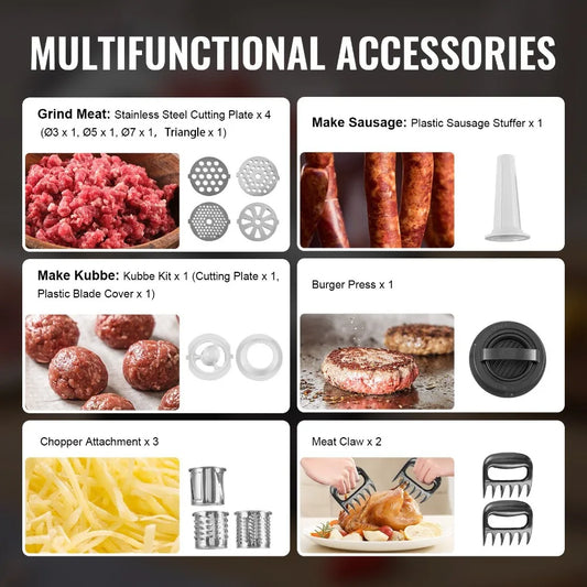 Electric Meat Grinder 4.2 Lbs/Min Sausage Stuffer