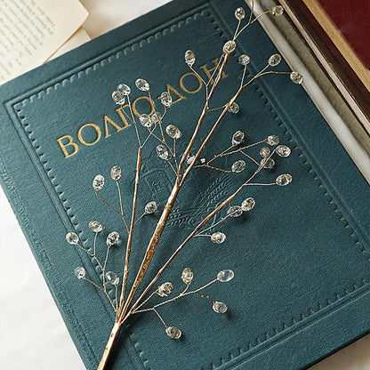 Golden Stem Ornaments Holiday Glitter Berry Stems For Tree/ Wreath/Crafts