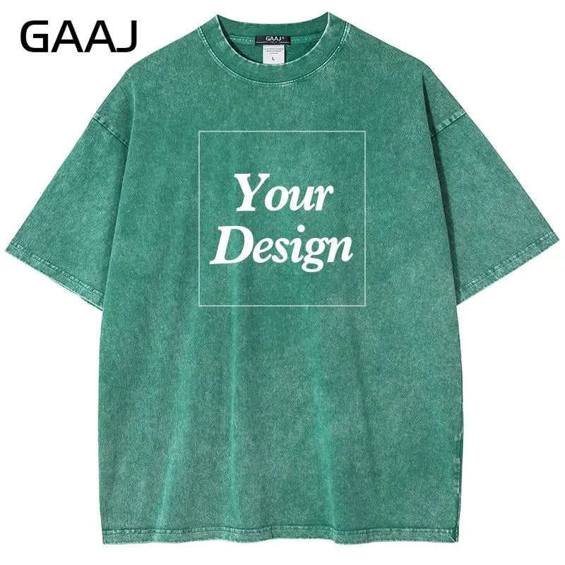 USA Custom Print 100% Washed Cotton T Shirt, Design your own, Men/Women Oversized Streetwear