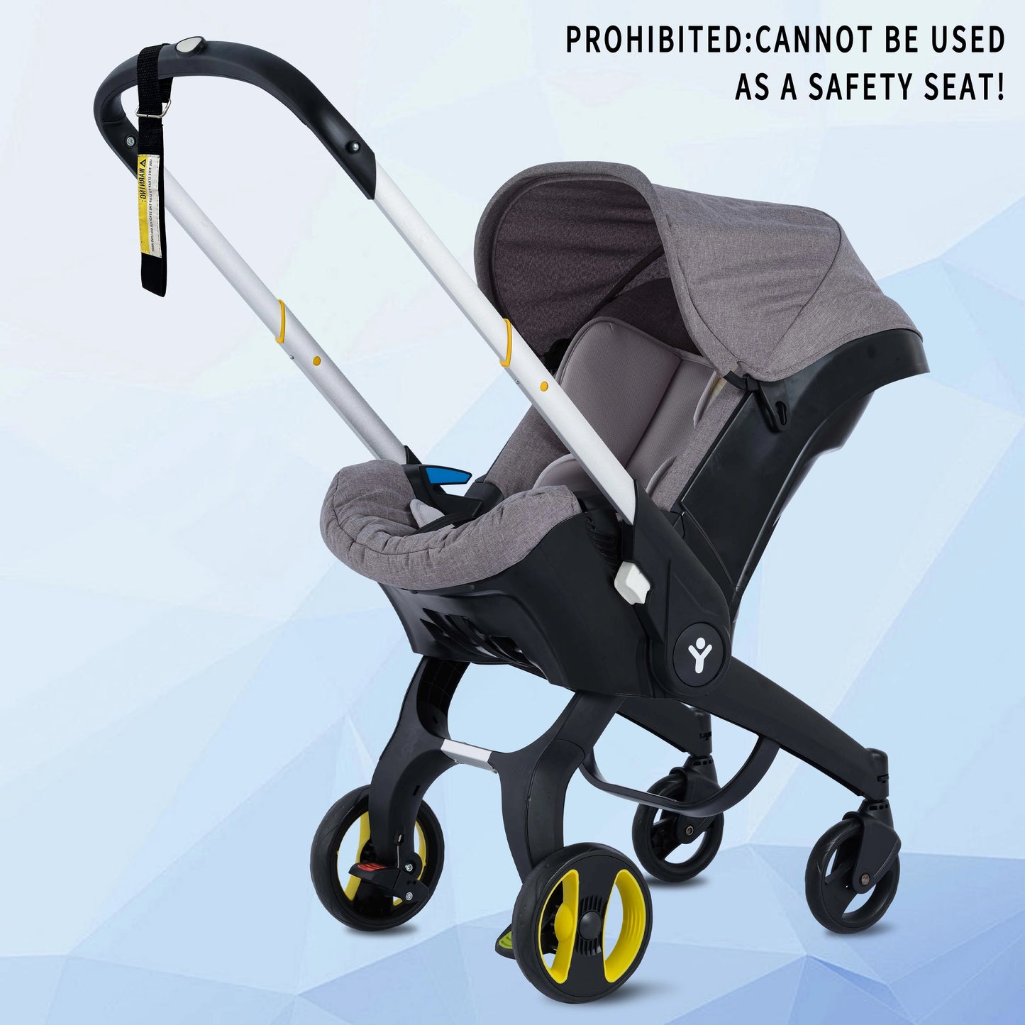 Foldable baby stroller, metal frame, adjustable handle direction, with sunshade