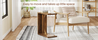 C-Shaped End Table for Sofa
