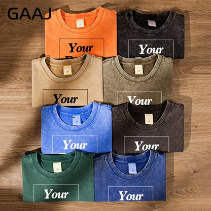 USA Custom Print 100% Washed Cotton T Shirt, Design your own, Men/Women Oversized Streetwear