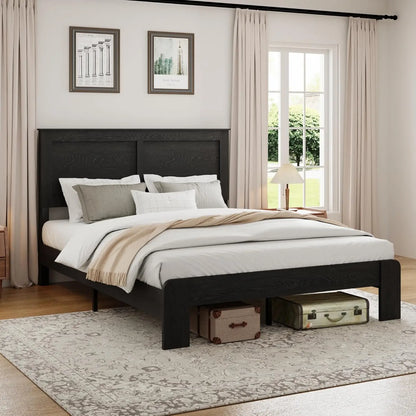 Wood Platform King Bed Frame with Headboard and Wood Slat Support, Noise-Free,Easy Assembly, No Box Spring Needed