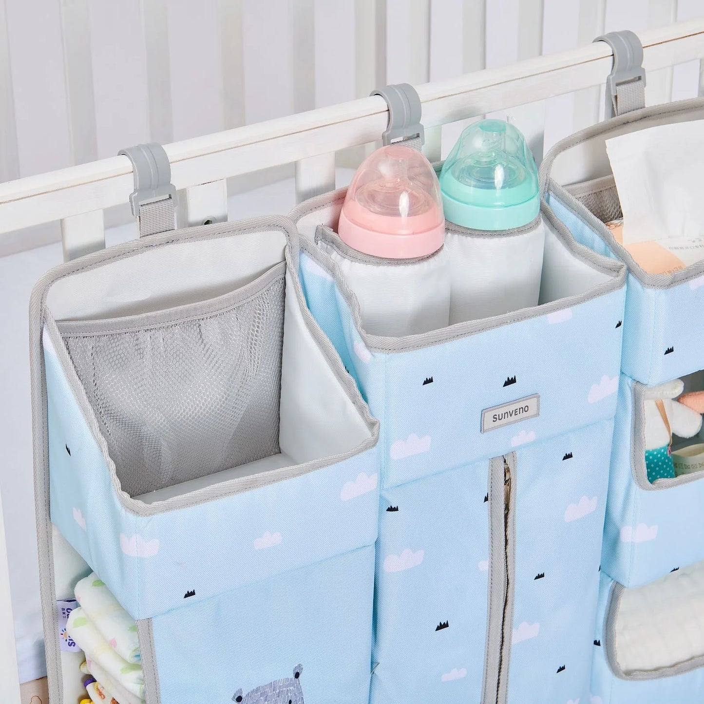Crib Organizer for Hanging Storage Bag, Baby Clothing Caddy