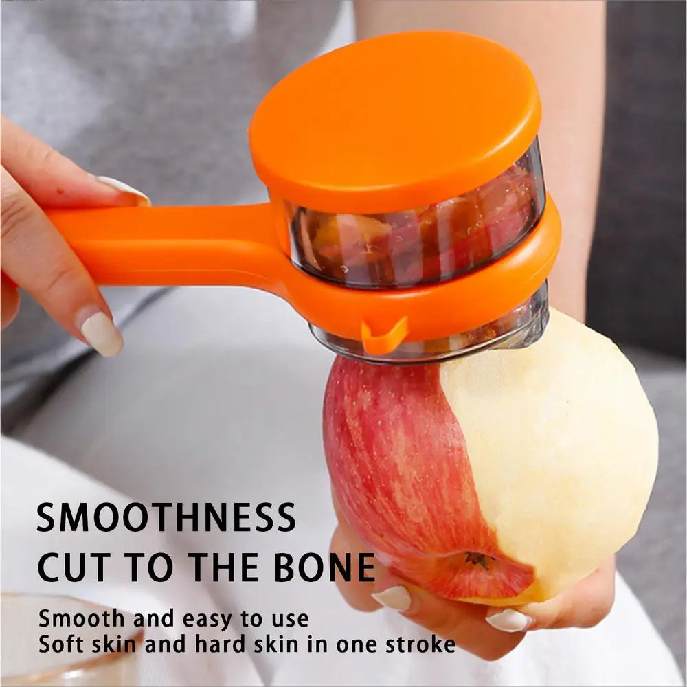 Fruit Peeler With Container Double-Sided Stainless Steel Cutter