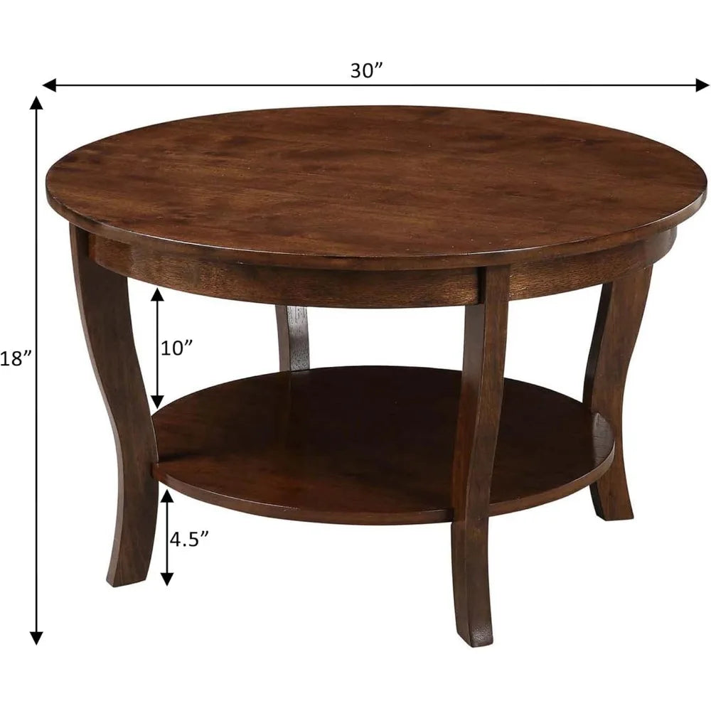 30" Classic Living Room Table With Storage Shelf