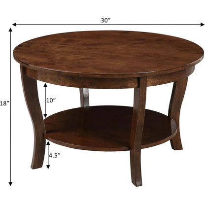 30" Classic Living Room Table With Storage Shelf