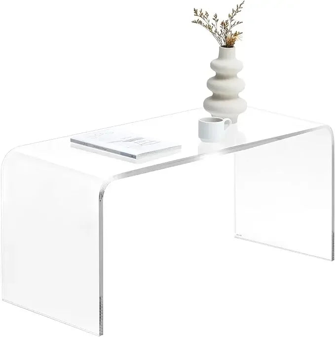 All Acrylic 15mm Thick Waterfall Coffee Table, Clear