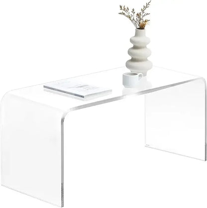 All Acrylic 15mm Thick Waterfall Coffee Table, Clear