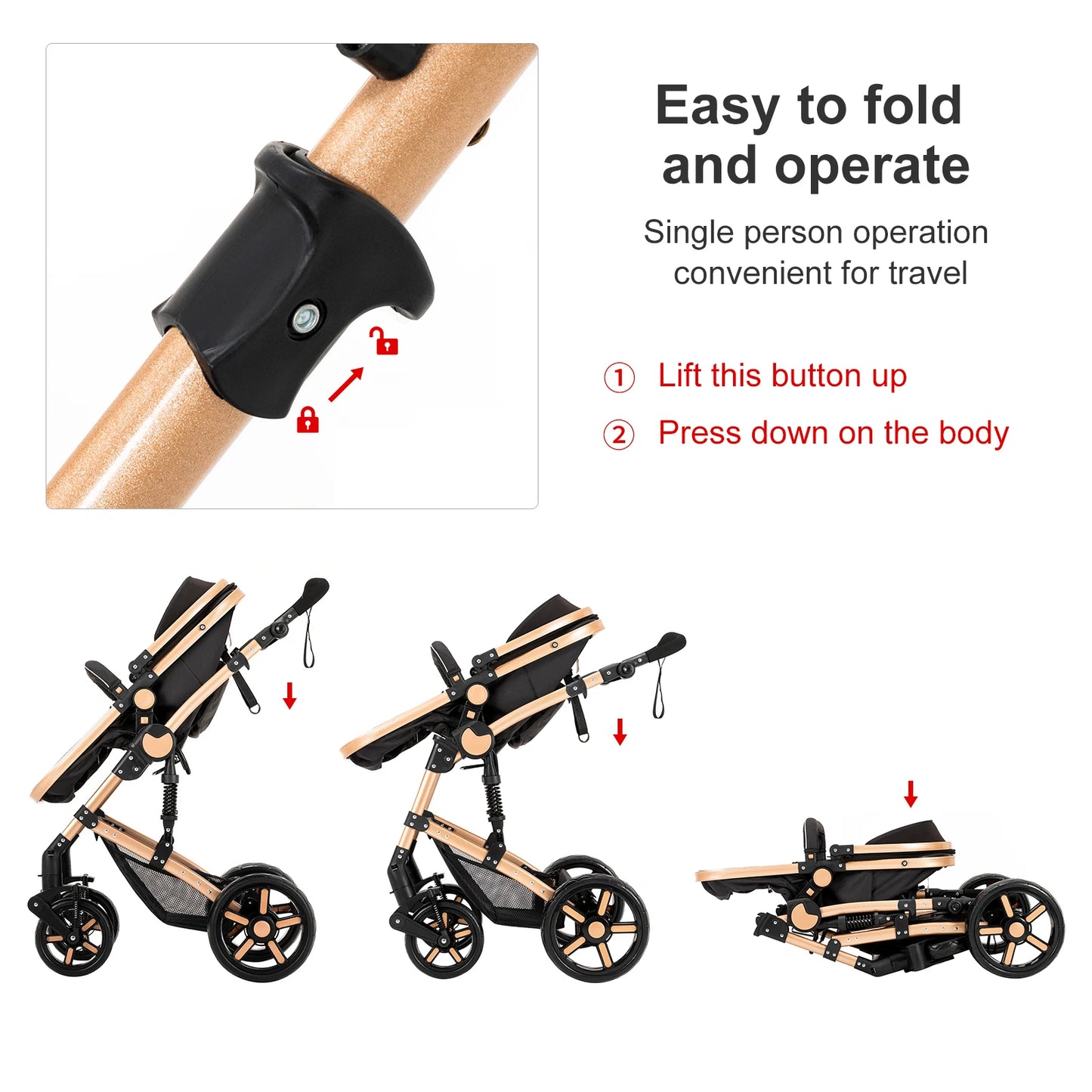 High quality Lightweight  Baby Stroller, Folding Cart,  Child Safety Seat With ISOfix