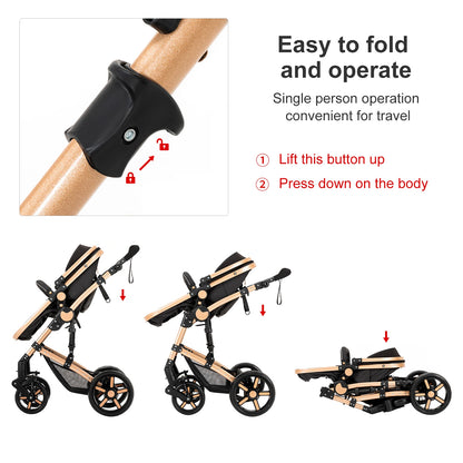 Lightweight Baby Stroller, Folding Cart , Child Safety Seat With ISOfix