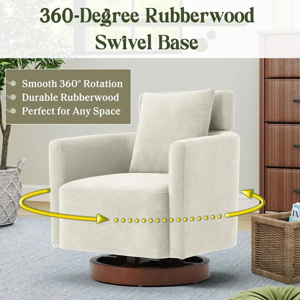 Set of 2 Swivel Barrel Chair with Adjustable Backrest