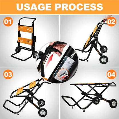 330 Lbs Load Capacity Rolling Foldable Table Saw Table with 8 Inch Wheels, Heavy Duty Construction