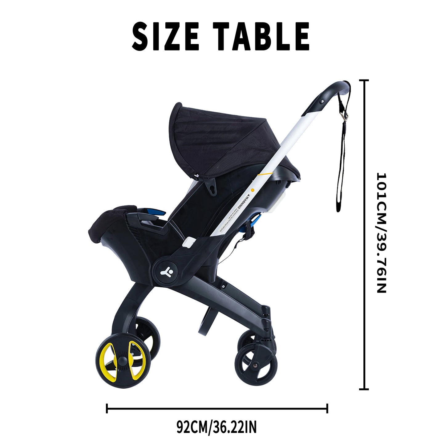 Foldable baby stroller, metal frame, adjustable handle direction, with sunshade