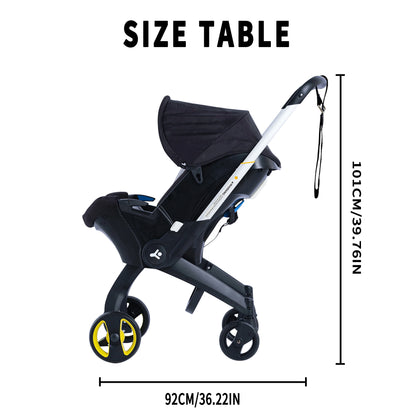 Foldable baby stroller, metal frame, adjustable handle direction, with sunshade
