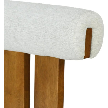 Set of 2 Wood Upholstered Barstools,Walnut Finish, Rubberwood Frame
