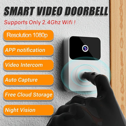 Doorbell Smart Home Door Bell Wireless Rechargeable Battery Outdoor HD Camera Two Way Audio Visual phone